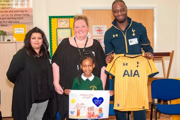 Tottenham legend Ledley King visits Brent school to help promote fostering in the borough